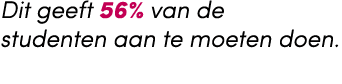 Dit geeft 56% van de studenten aan te moeten doen.
