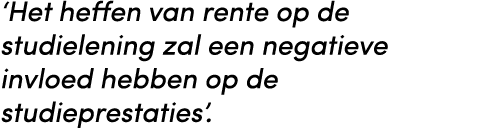 ‘Het heffen van rente op de studielening zal een negatieve invloed hebben op de studieprestaties’. 